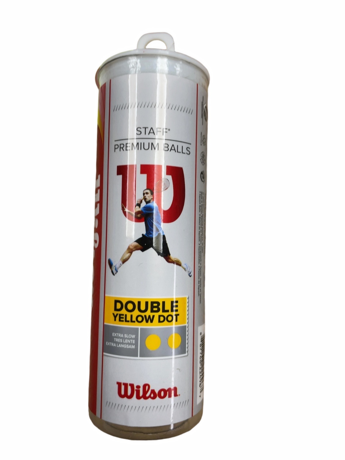 Used Wilson Staff Premium Squash Balls - Double Yellow Dot (3 Pack)
