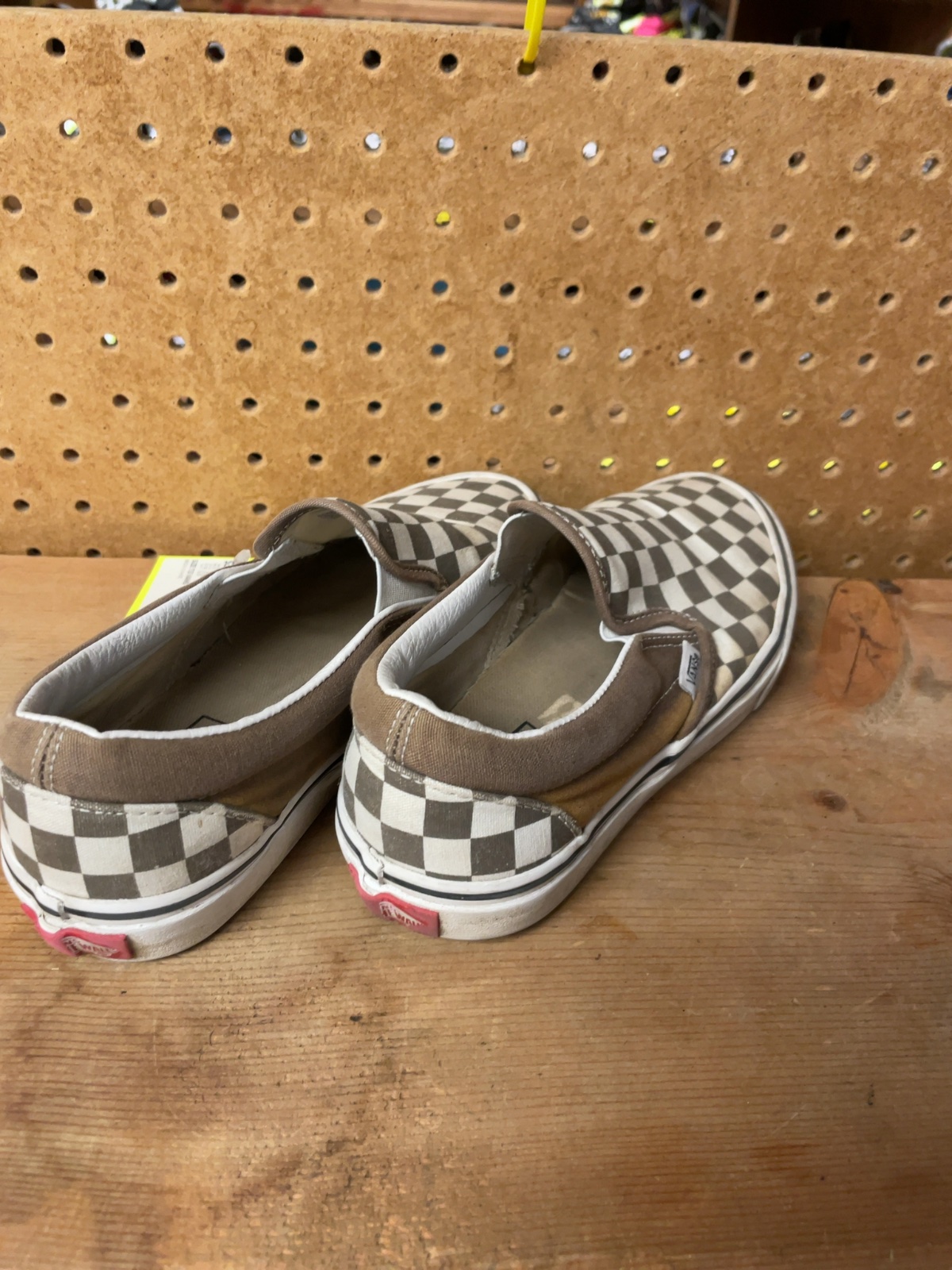 Vans Slip-On Size 7.5 Checkerboard Brown/White