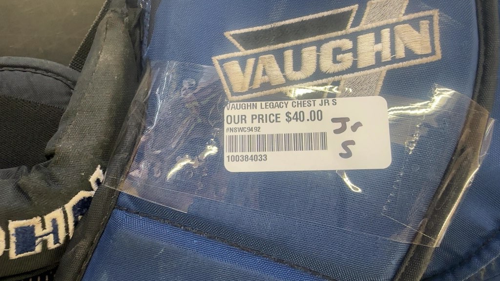 Vaughn Goalie Chest and Arm Protector Legacy 6060 Blue Used Junior Small