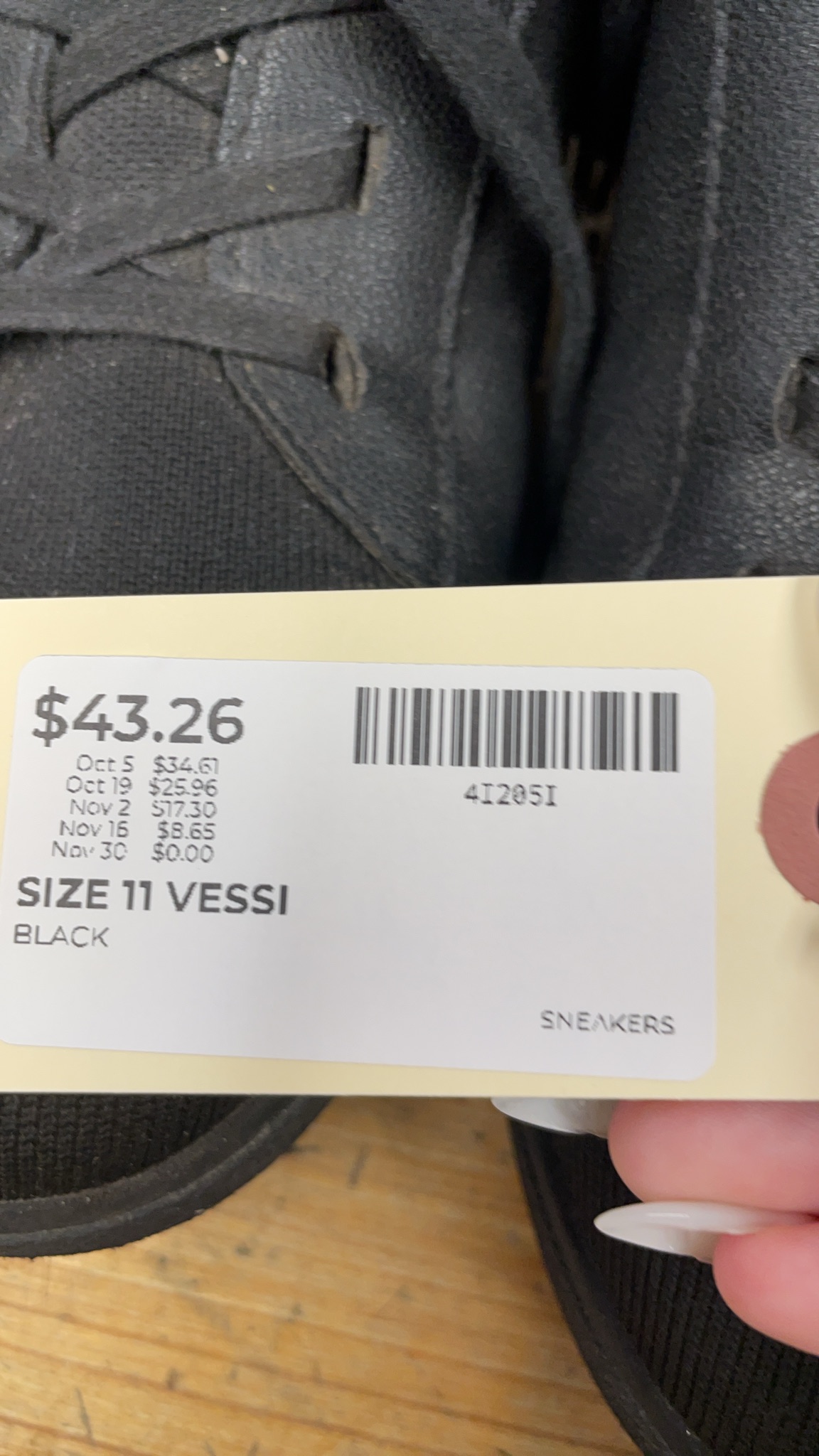 Vessi Sneakers Size 11 Black