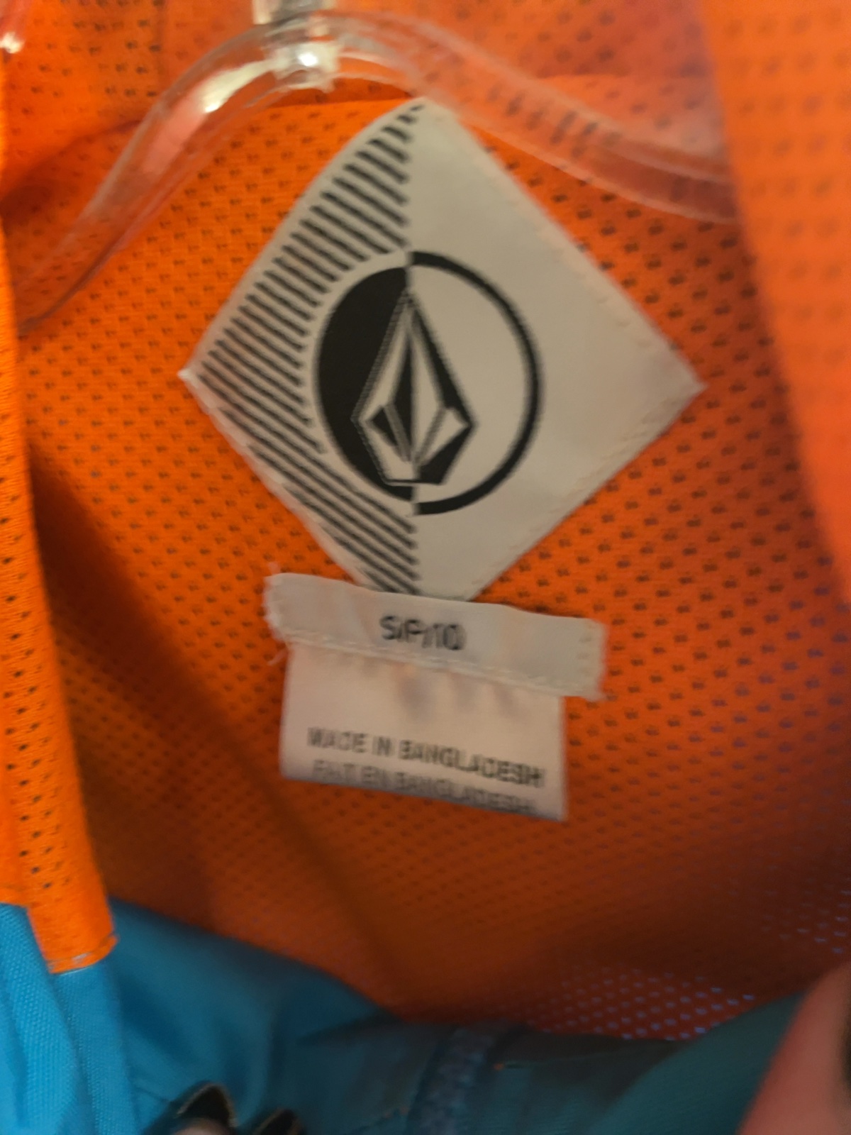 Volcom Rain Jacket JR 10 Teal/Orange