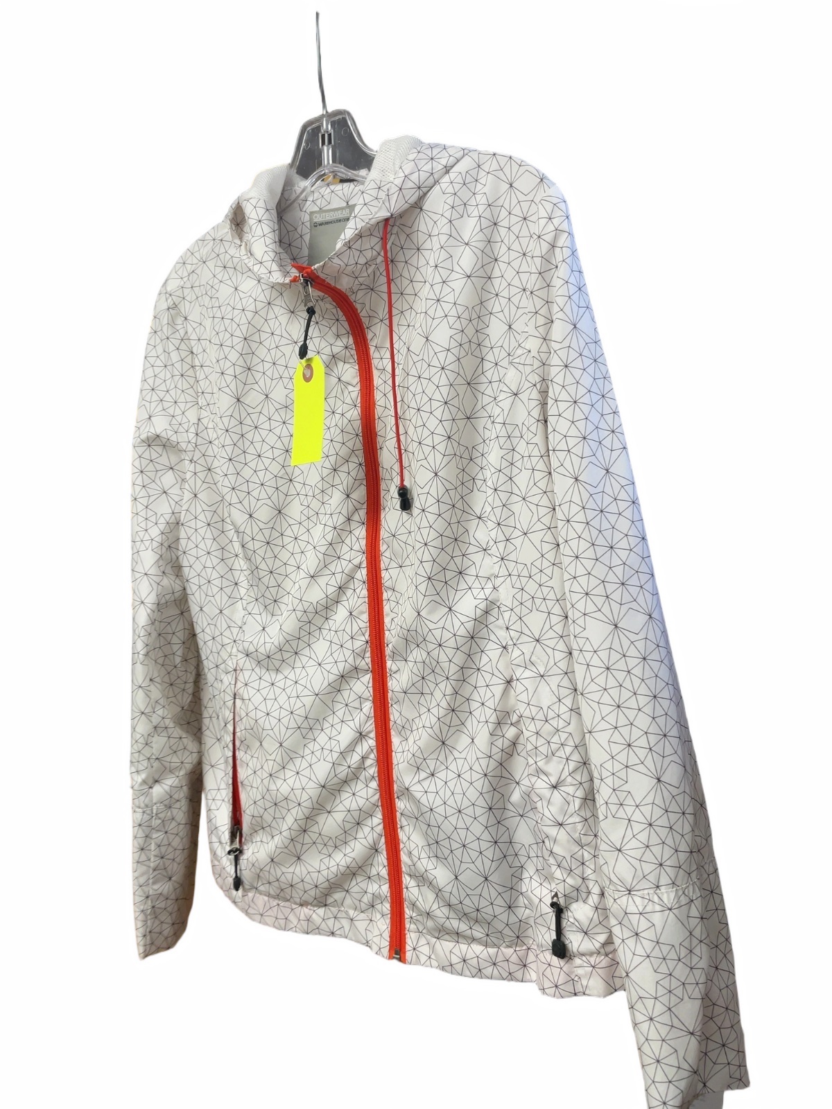 Warehouse One Geometric Rain Jacket Medium White - image 1