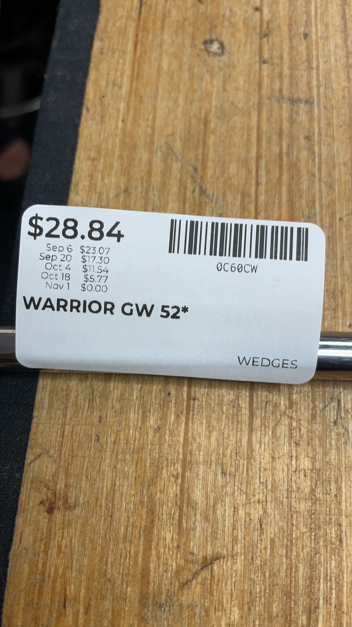 Warrior Custom Golf GW 52* Gap Wedge