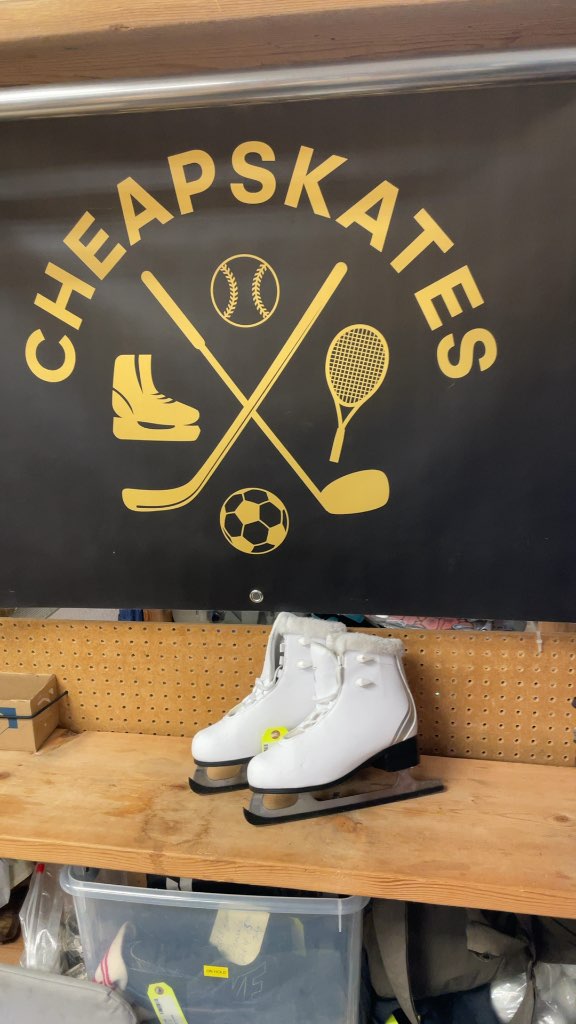 White Faux-Fur Lined Figure Skates - Size 6