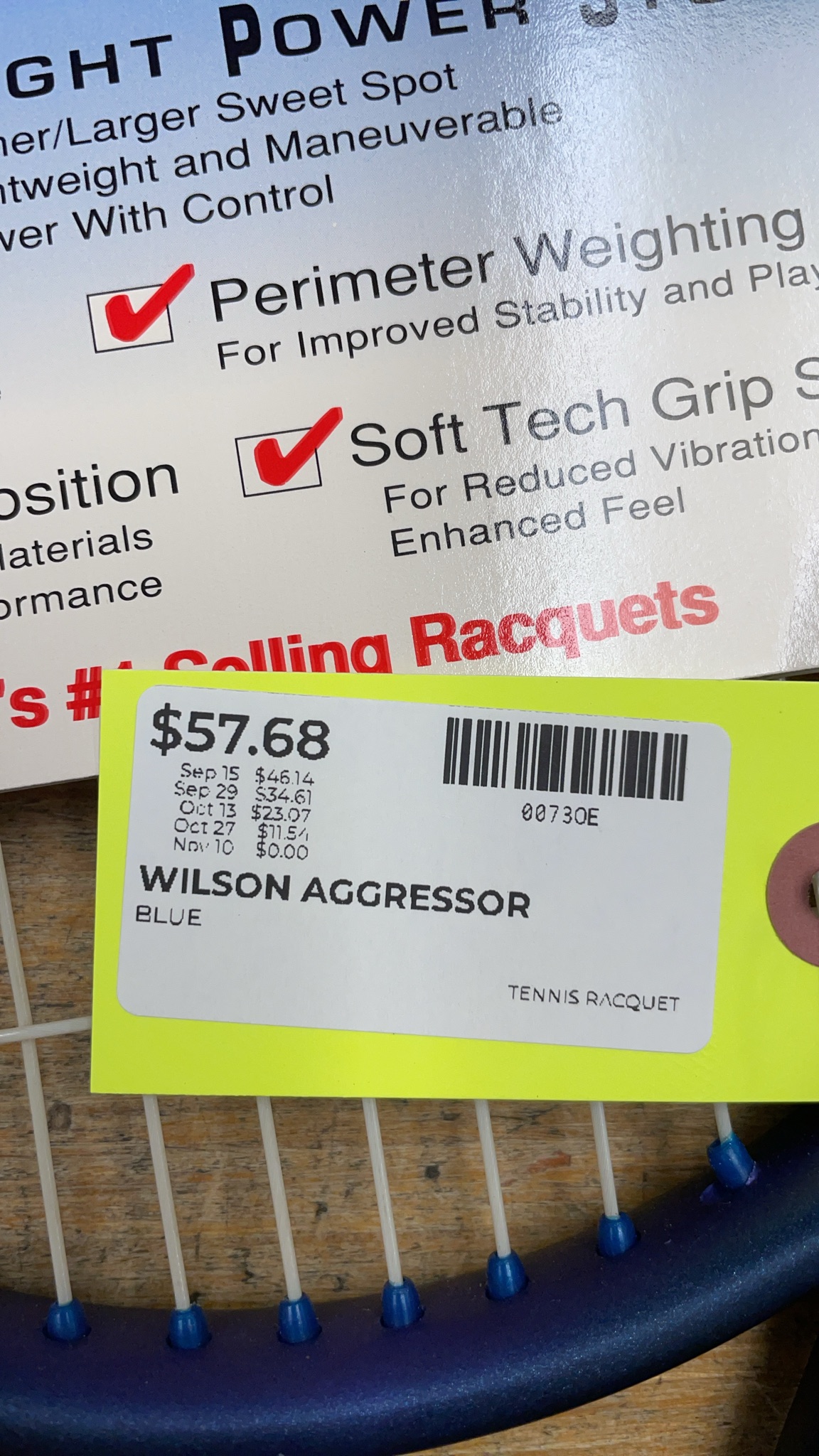 Wilson Aggressor SPS Mid Plus 4 1/2 95 sq in Blue Tennis Racquet