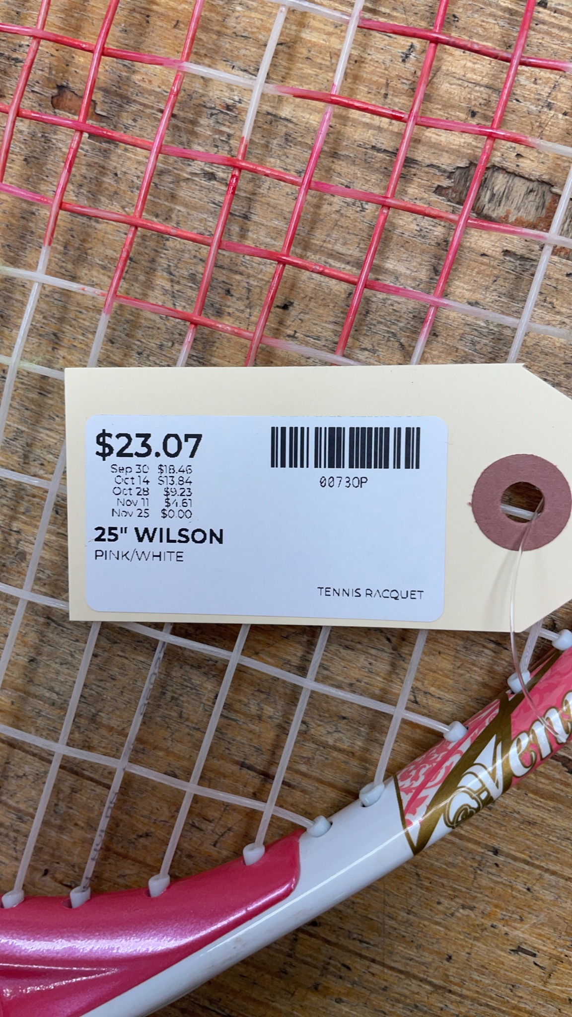 Wilson Venus 25" Tennis Racquet Pink/White