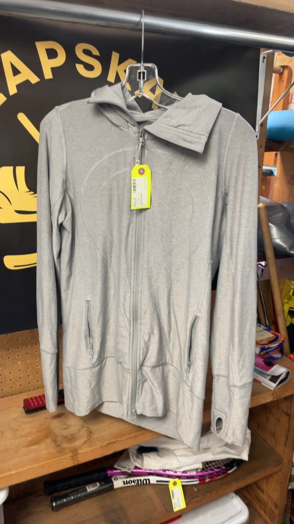 Women's Lululemon Grey Full-Zip Hoodie Jacket - Size 8