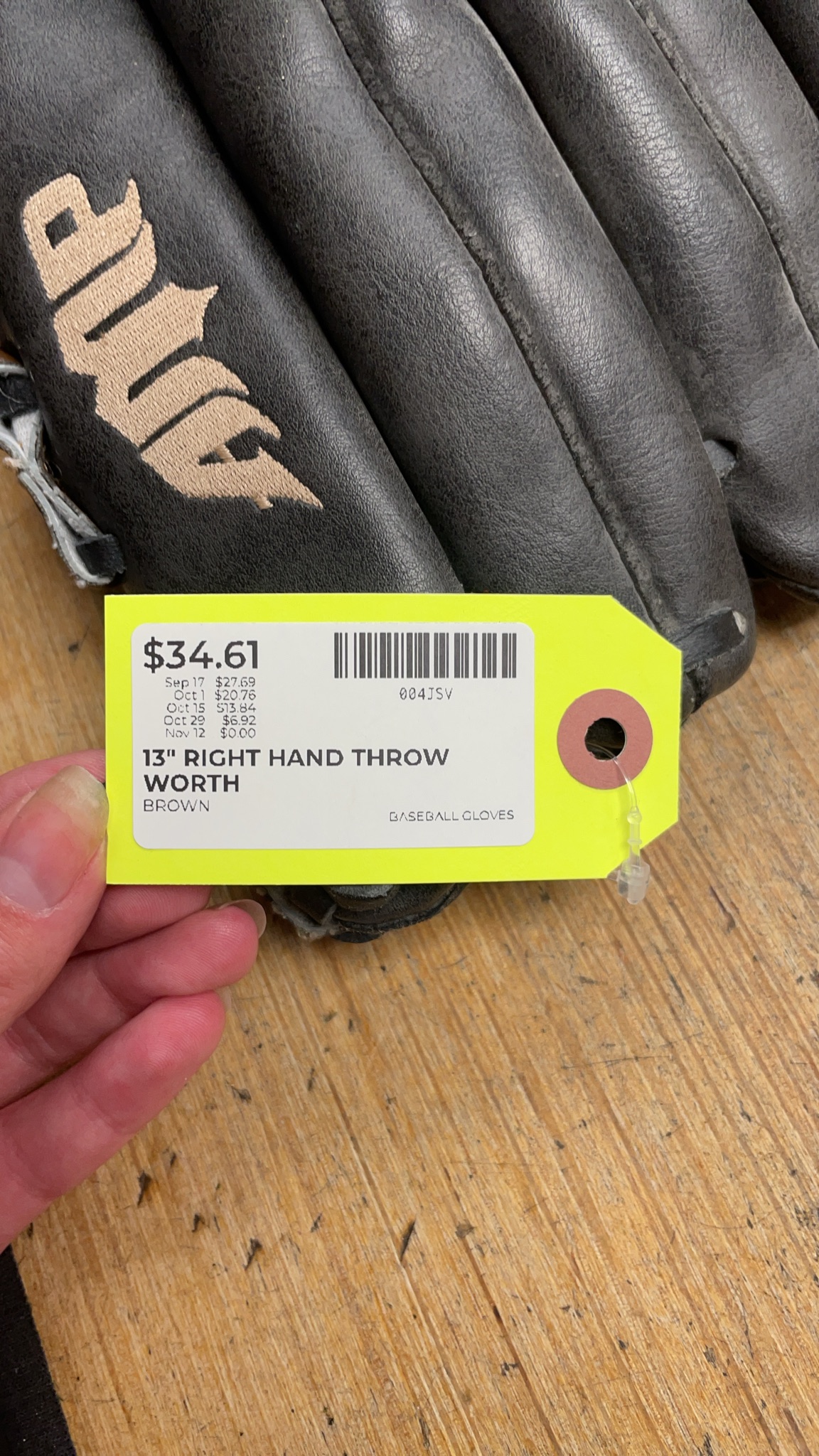 Worth AMP130H 13" Right Hand Throw Baseball Glove