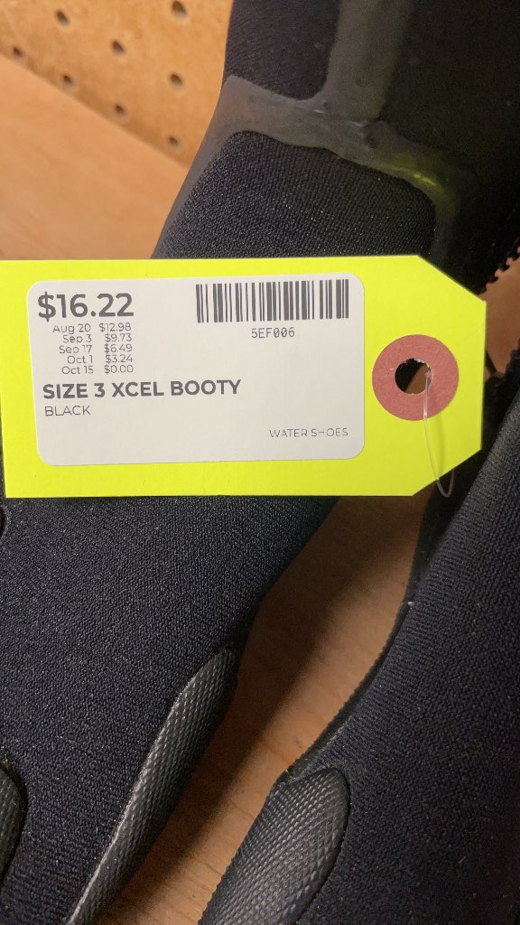 Xcel Water Booties Size 3
