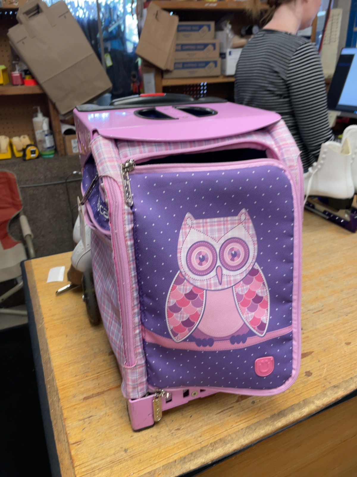 Zuca Figure Skate Bag Purple/Pink Owl
