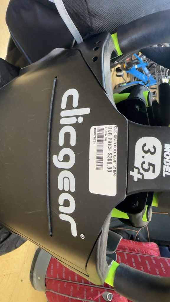 Clicgear Model 3.5+ Golf Push Cart with Bag Used Lime Green-accessory nag and wheel covers included