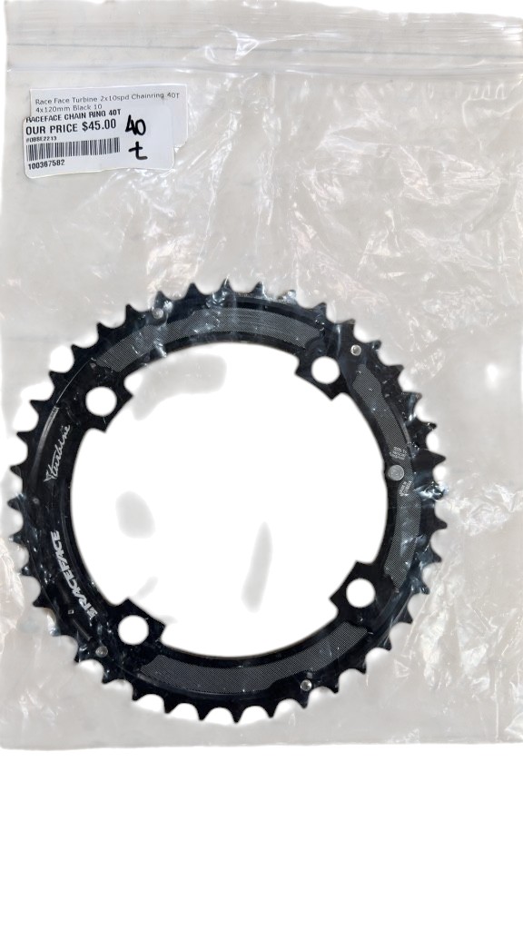 Race Face Turbine 40T 2x10spd Chainring 4x120mm Black - Used - image 1