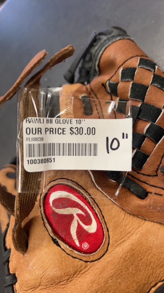 Rawlings Baseball Glove PP100MB All Leather Shell Used 10" - image 1