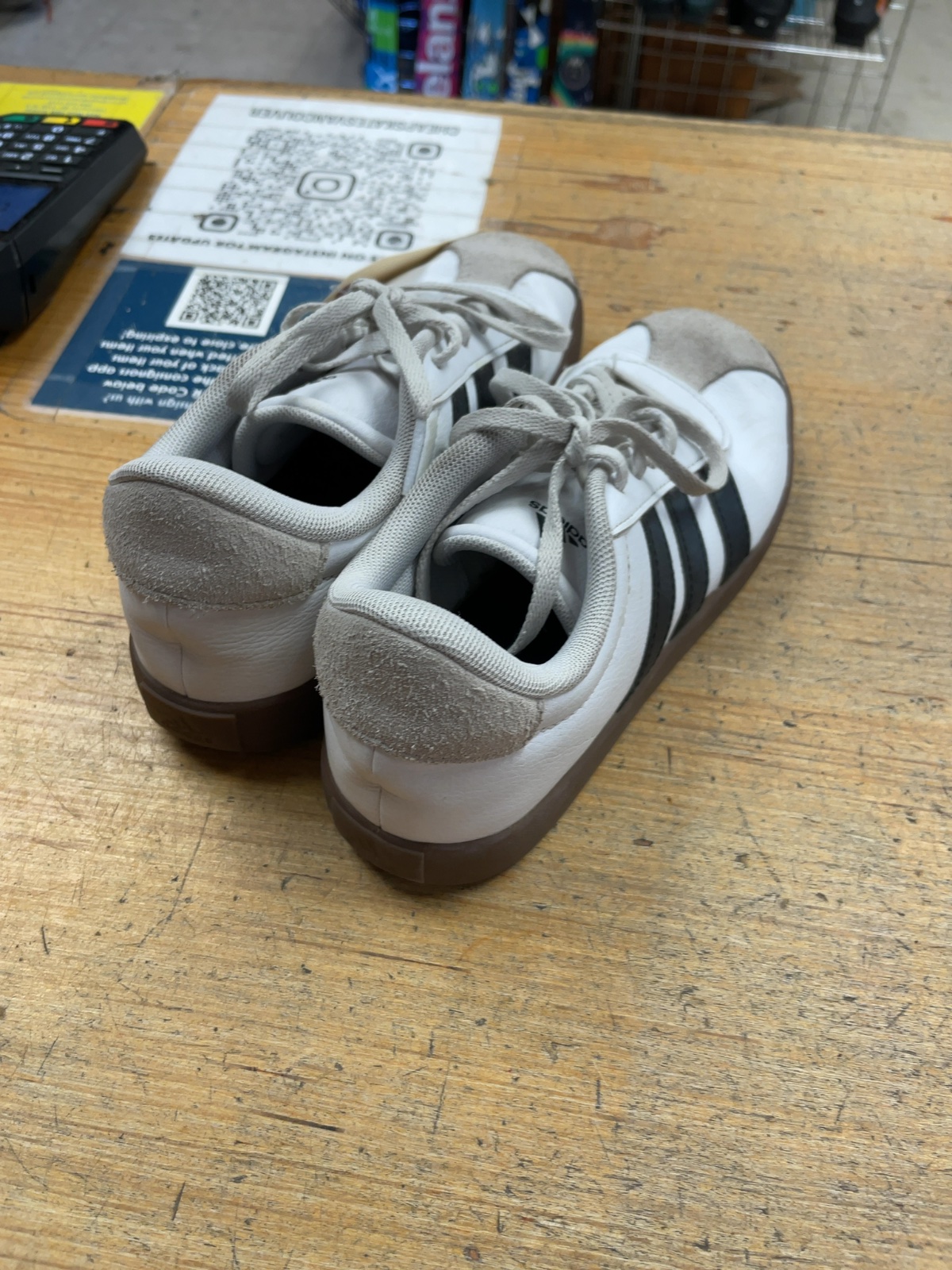 adidas VL Court 3.0 Size 3.5 Sneakers White/Black