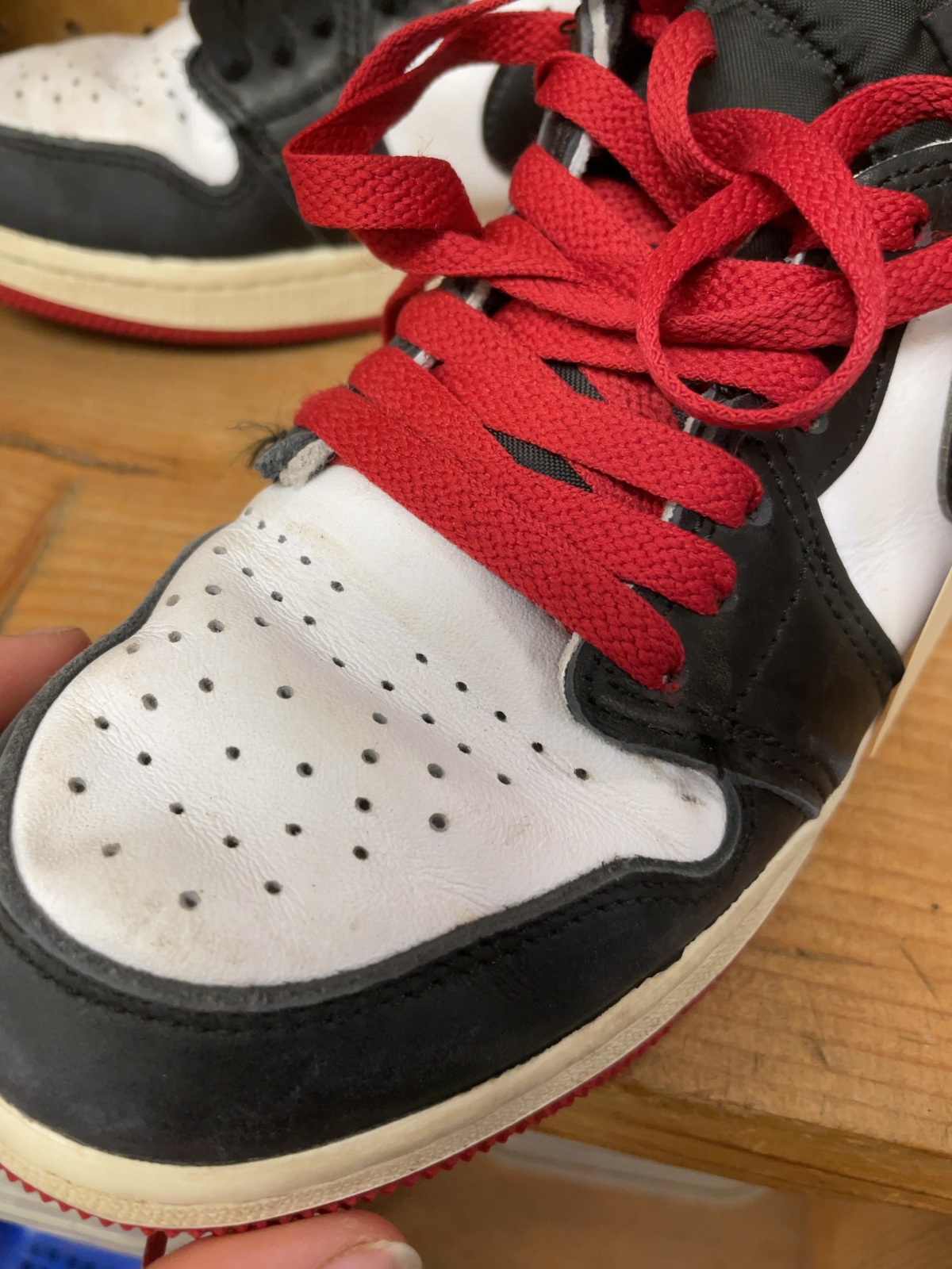 Nike Air Jordan 1 Retro High Size 4.5 Black Toe