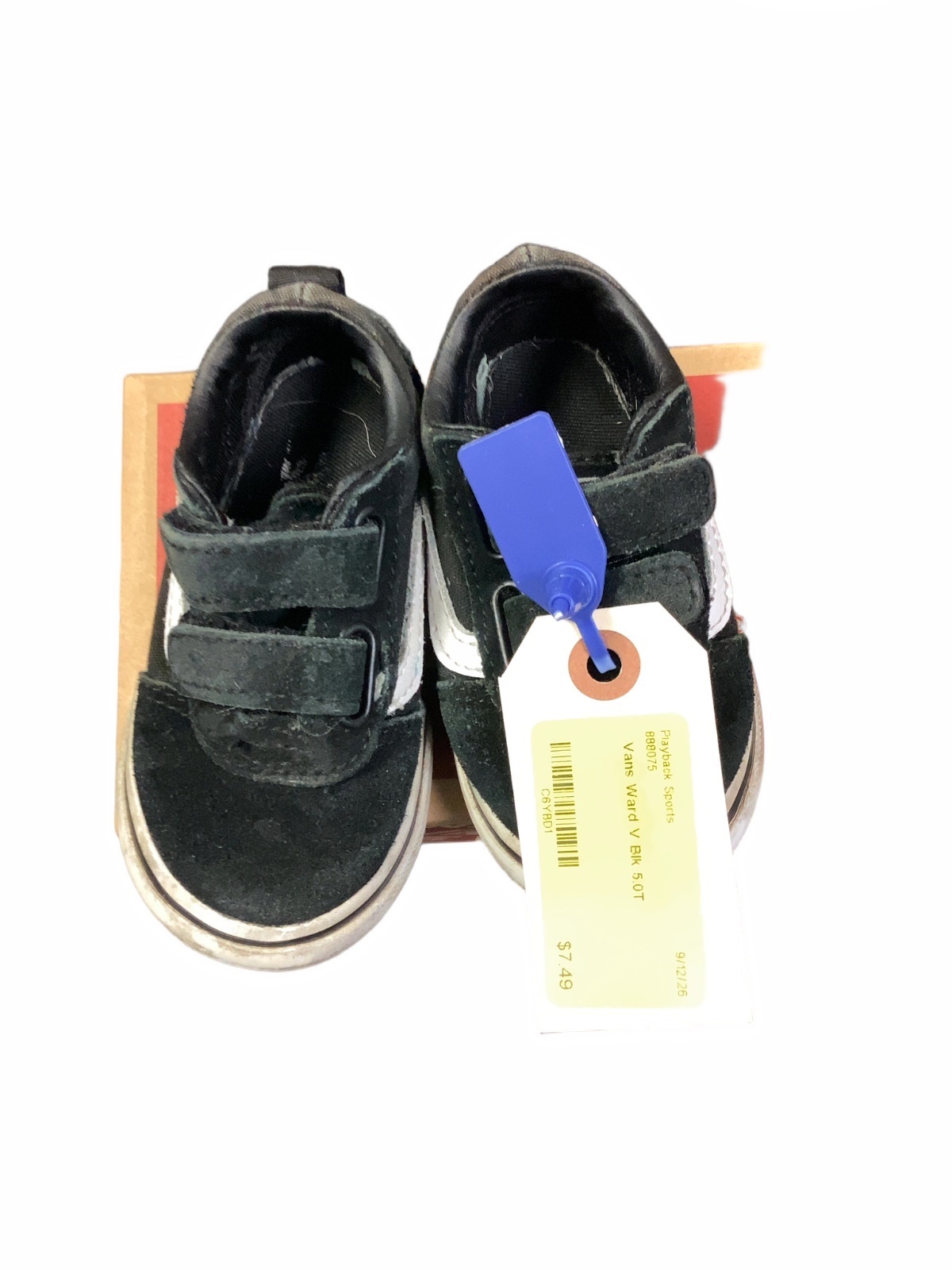 Vans Ward V Toddler Skate Shoes Suede/Canvas Black/White Pre-Owned Size 5.0