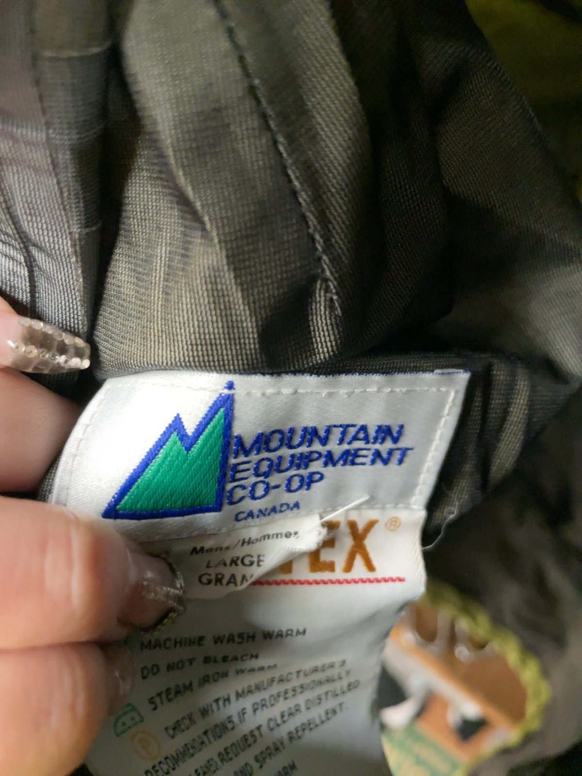 Mountain Equipment Co-op Gore-Tex Rain Jacket Size Large