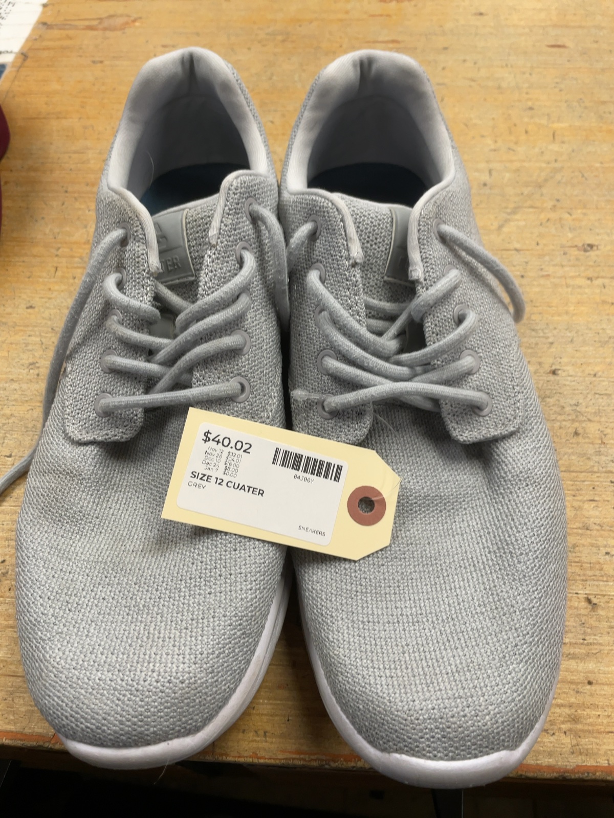 Cuater 4MT111 Size 12 Grey Knit Sneakers