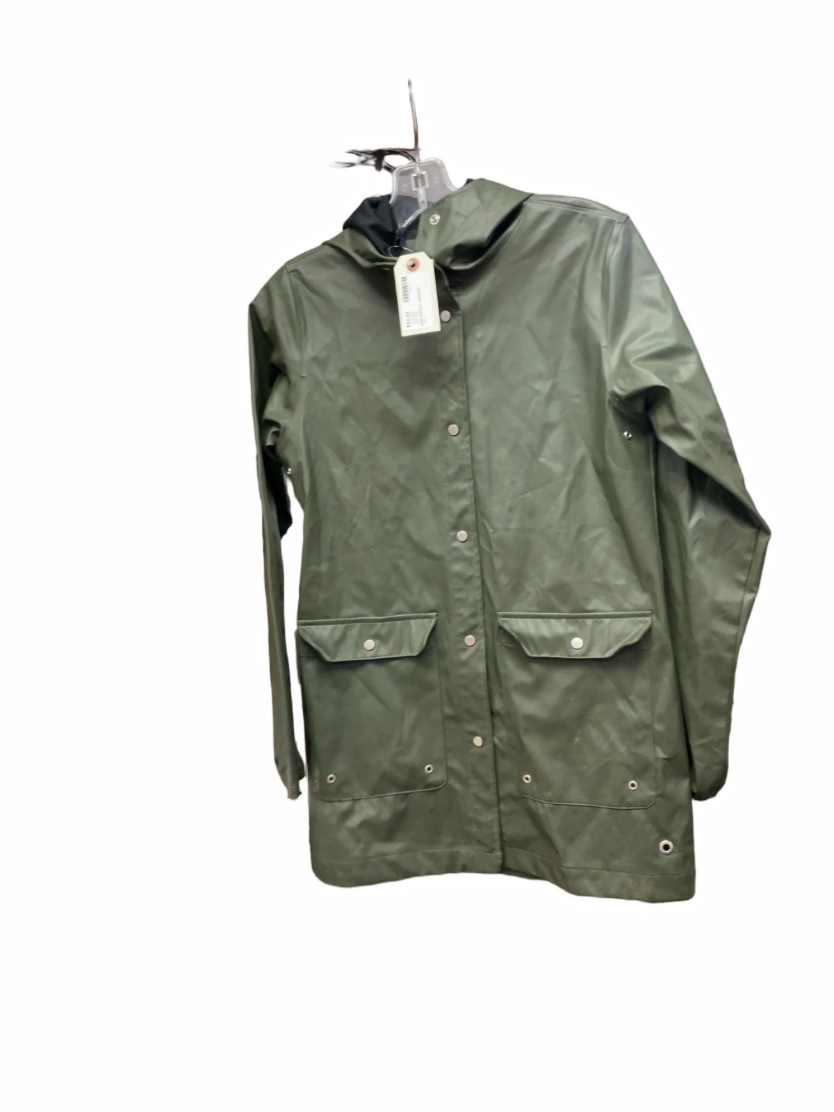 Herschel Rain Jacket Size XS Green Hooded Waterproof Coat - image 1