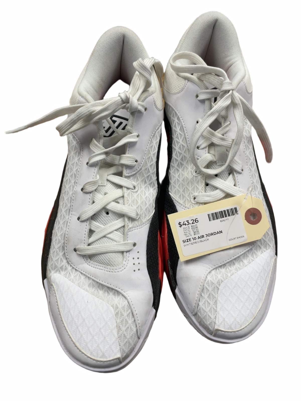 Jordan Air Jordan Size 10 Court Shoes White/Red/Black