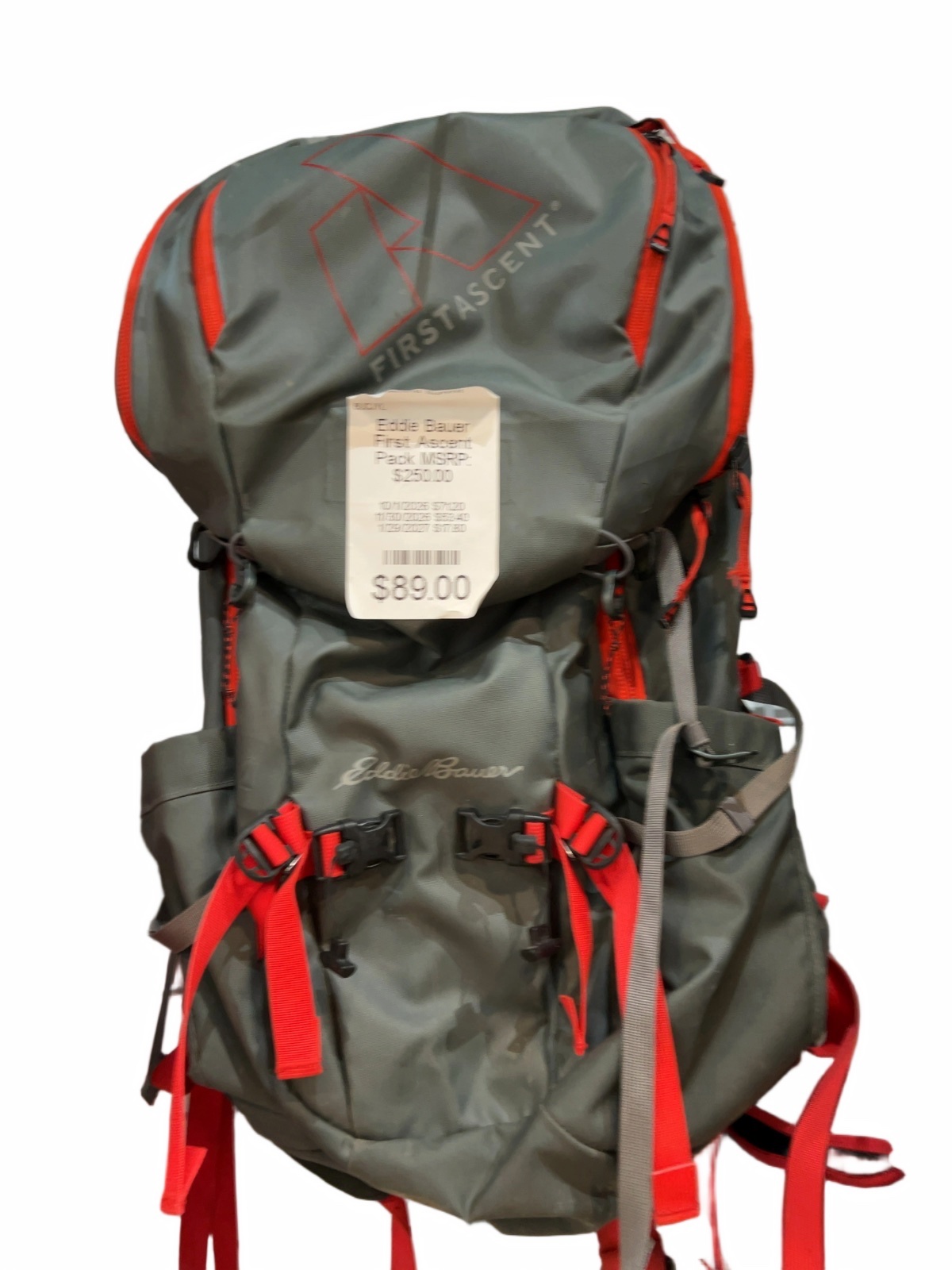 Eddie Bauer First Ascent Backpack Good Grey/Red