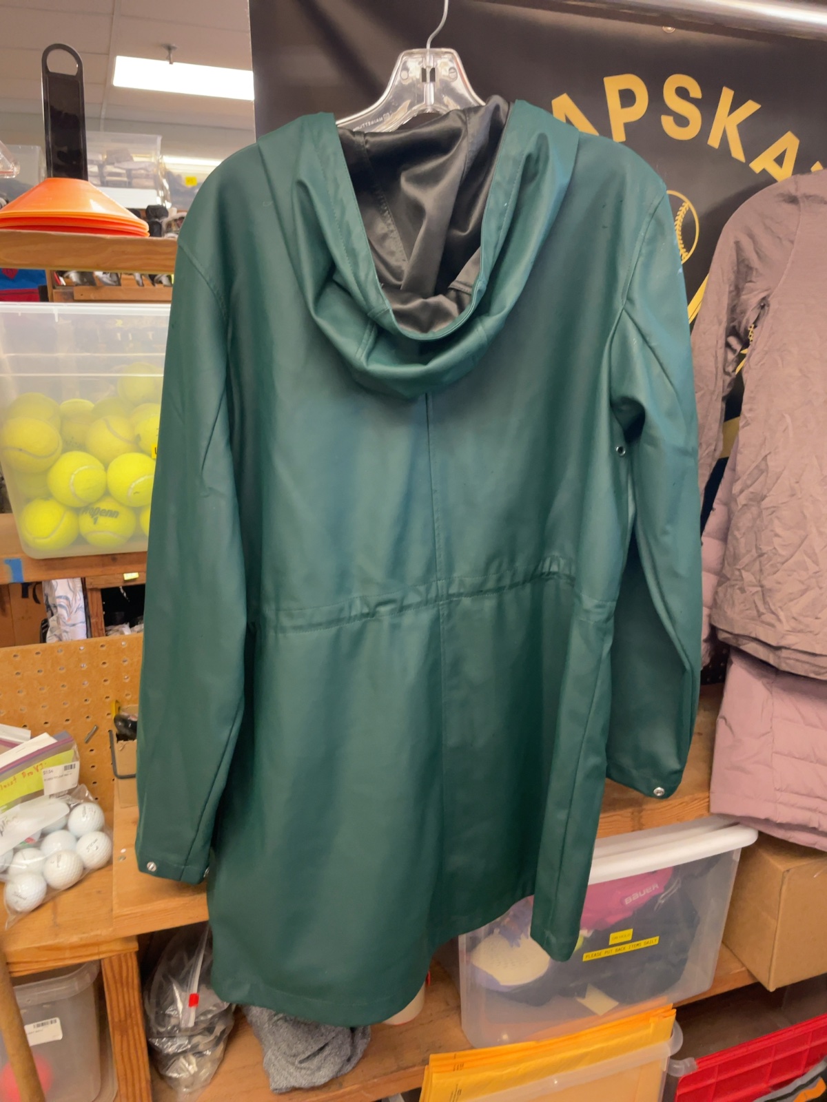 Vero Moda Hooded Rain Jacket Size XL Green