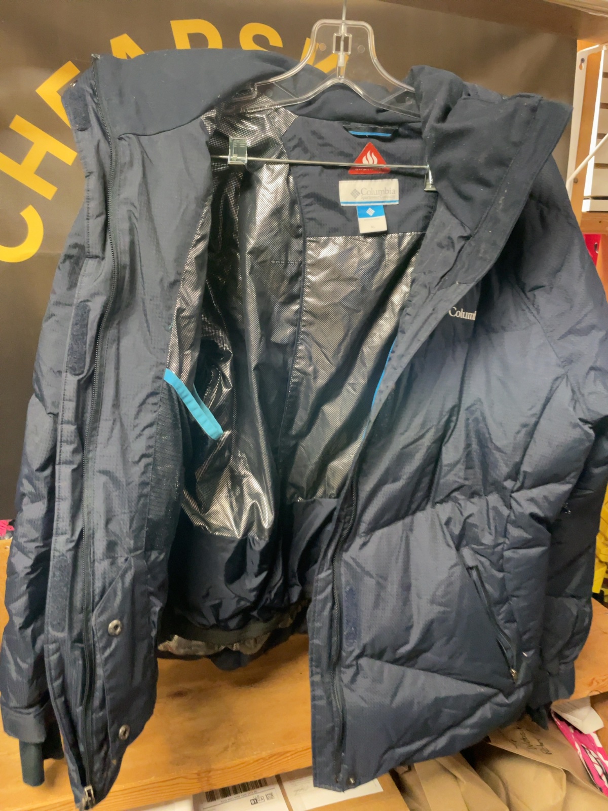 Columbia Omni-Heat Down Ski Jacket Size XL Navy Blue