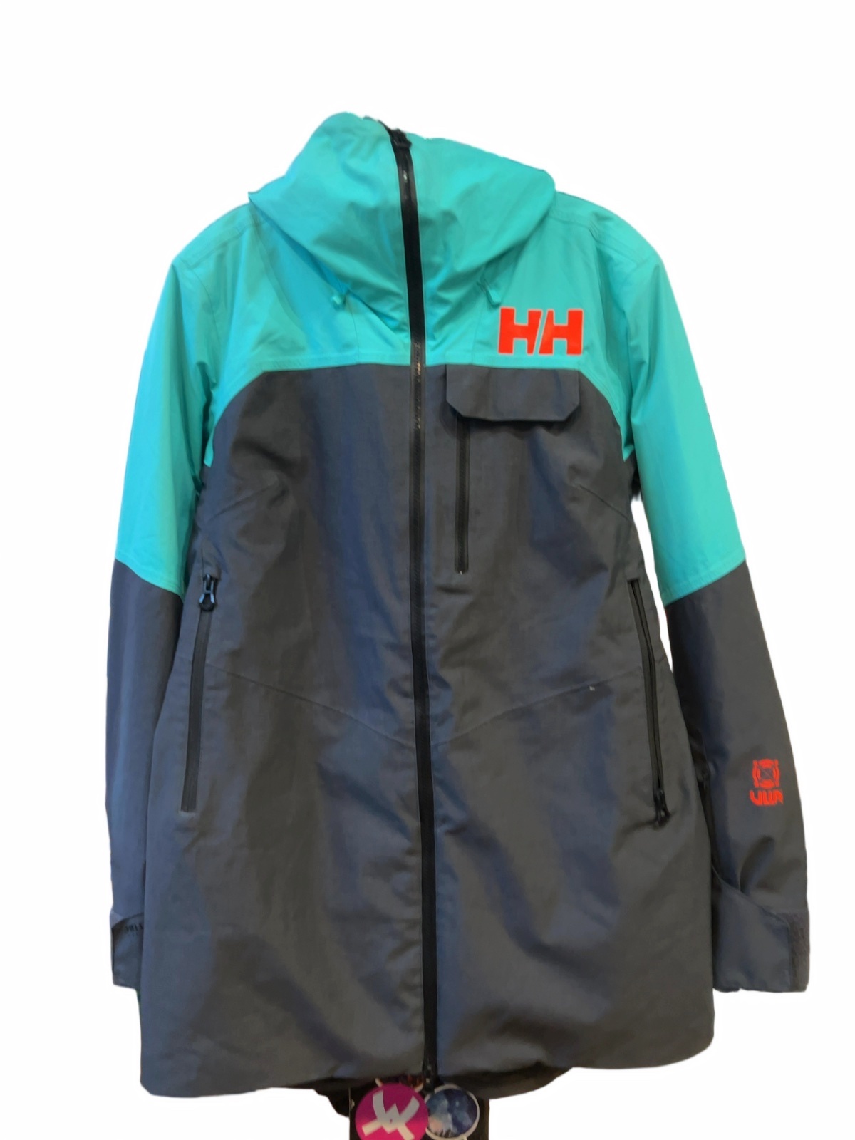 Helly Hansen Whitewall Lifaloft Ski Jacket Teal and Gray Good L - image 1