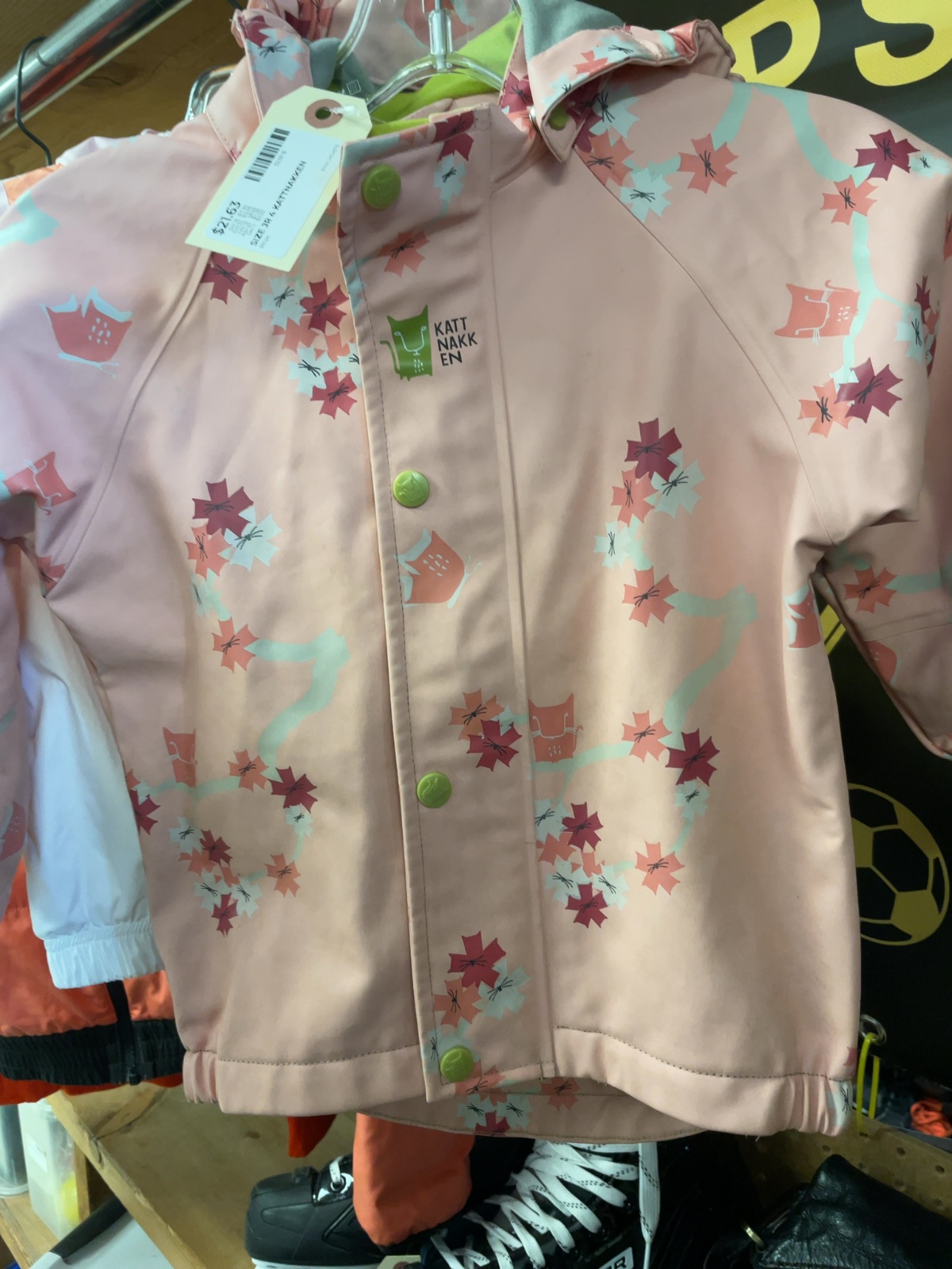 Kattnakken Toddler Floral Rain Jacket Size 98 (JR 4)