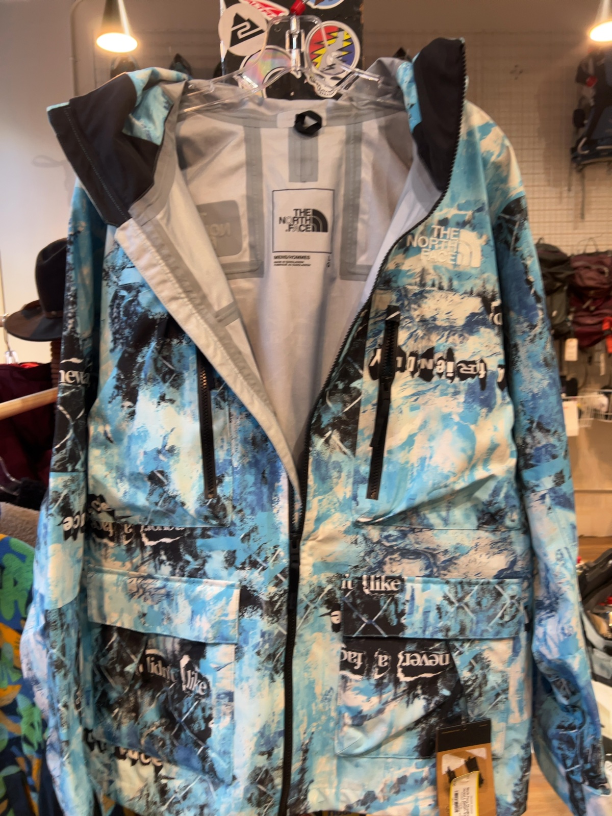 The North Face Dragline Ski Shell Jacket Blue Multi New L
