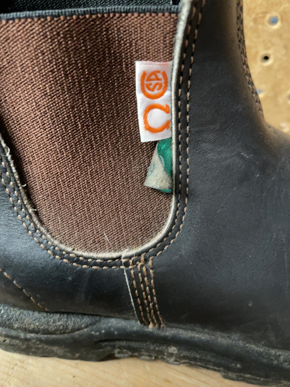 Blundstone CSA Work Boots Size 7.5 Brown Chelsea Boots