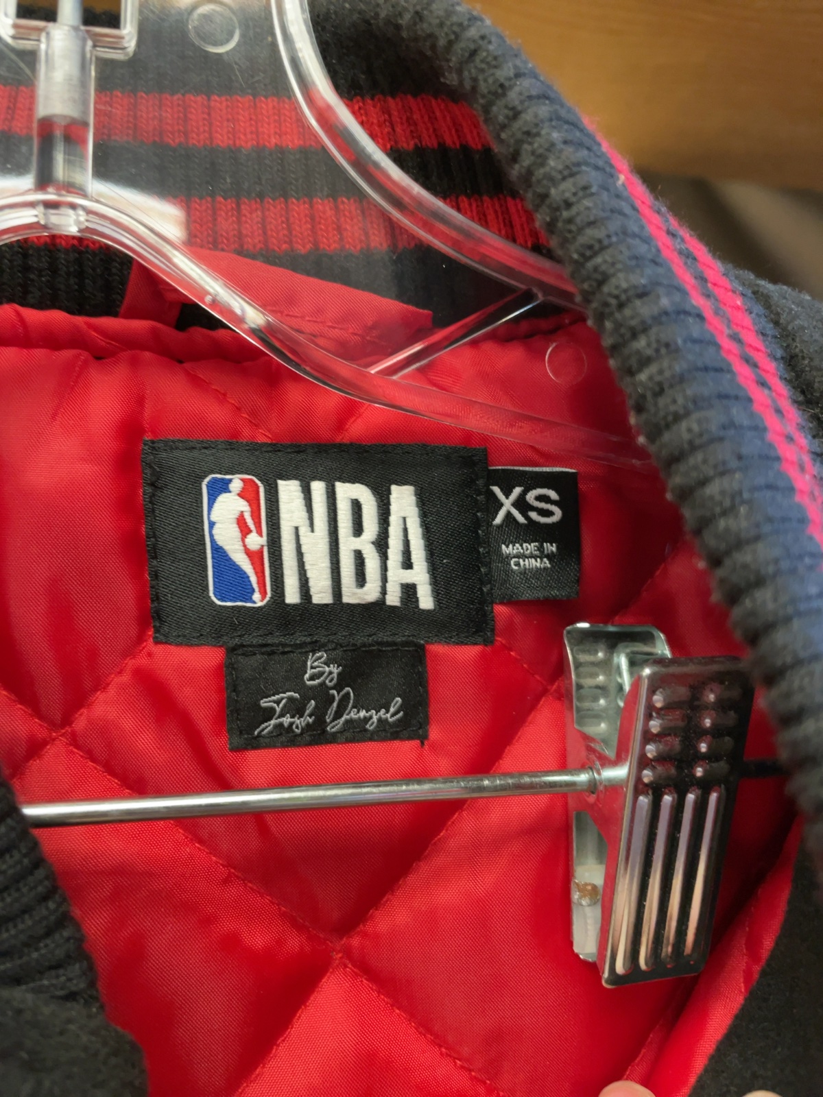NBA By Josh Denzel Toronto Raptors Varsity Jacket Size XS Black/Red
