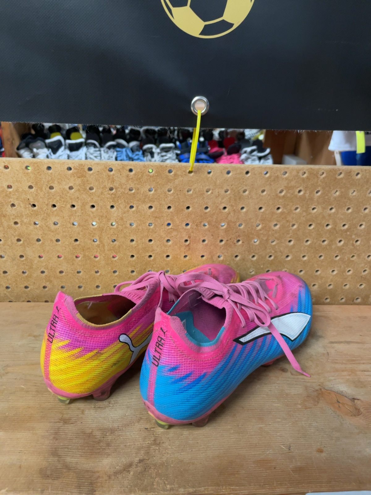 PUMA Size 11 Soccer Cleats Blue/Pink/Yellow - image 1