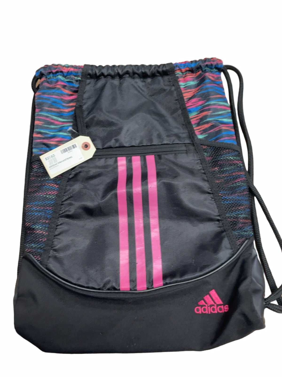 Adidas Drawstring Sackpack Bag Black Pink