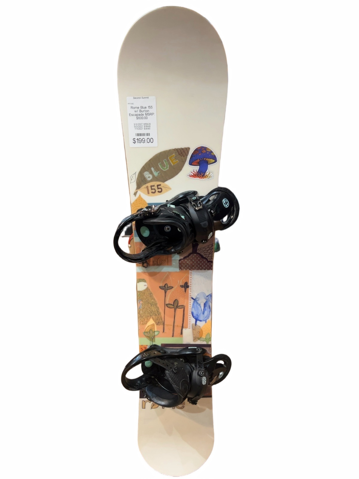 Rome SDS Blue Snowboard 155cm with Burton Escapade Bindings