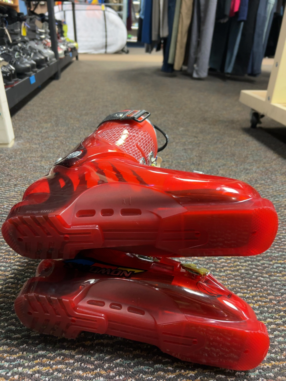 Salomon Falcon 10 Racing Ski Boots Red Blk/Gld Good 27