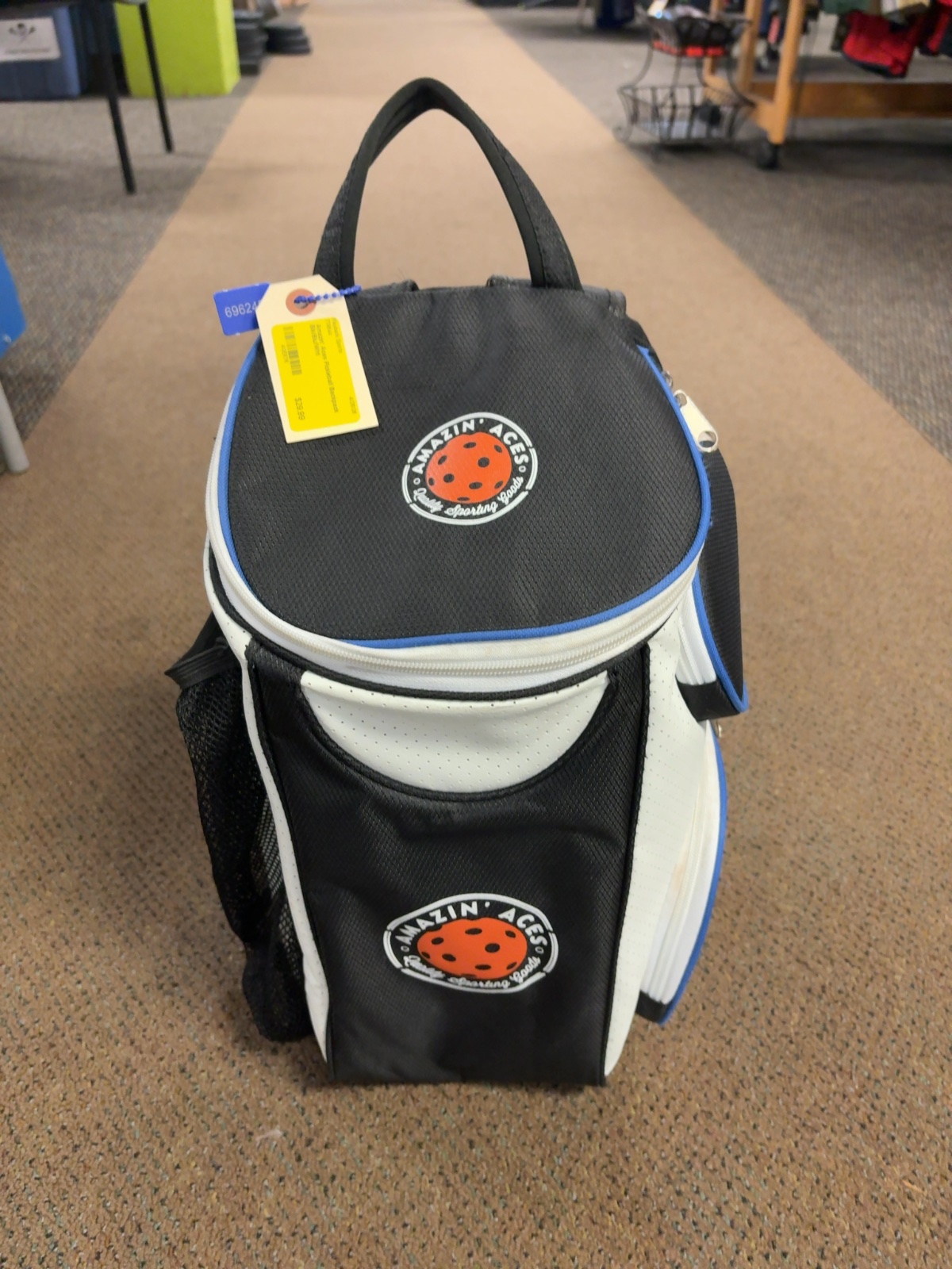 Amazin' Aces Pickleball Backpack Black/Blue/White Good Condition