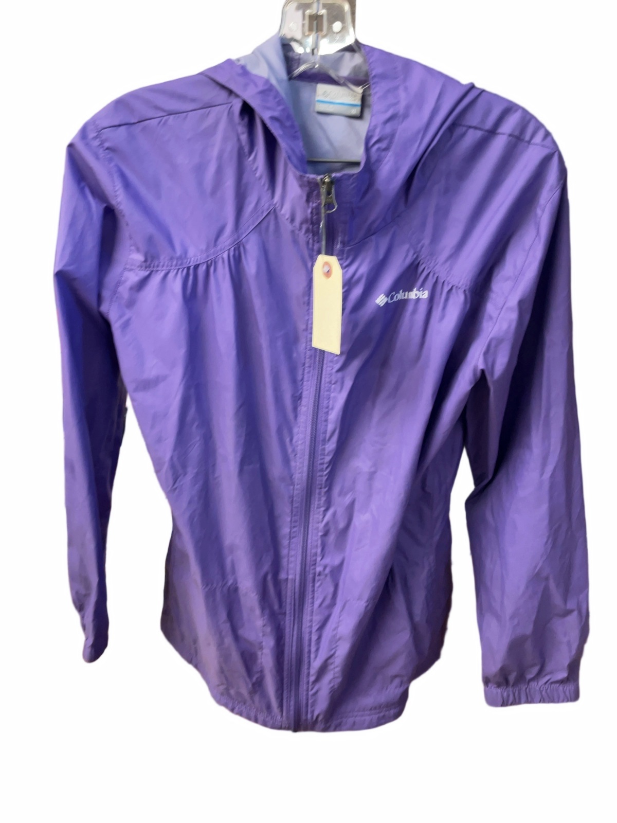 Columbia Hooded Rain Jacket Youth XL Purple - image 1