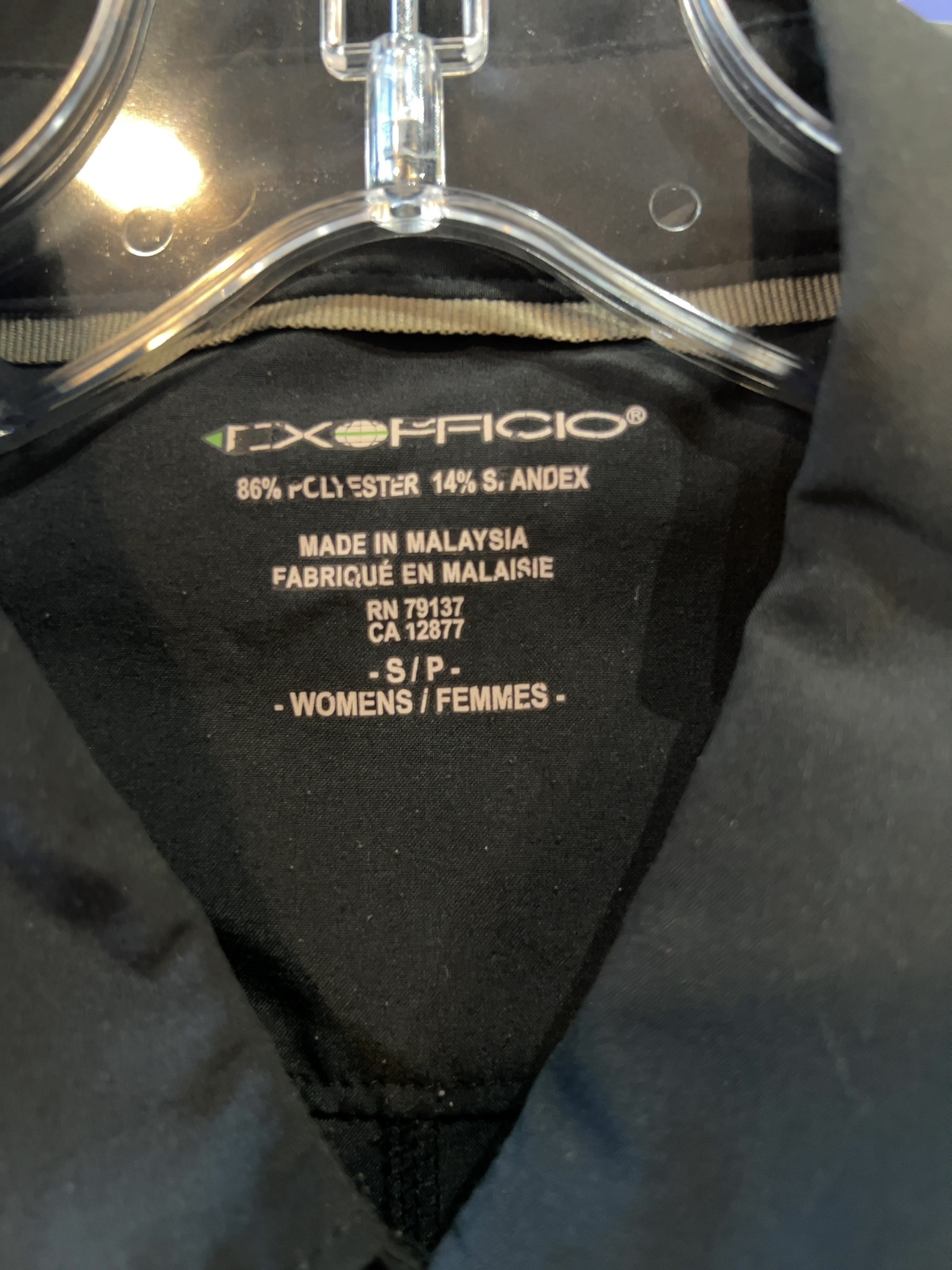 ExOfficio Women's Technical Button Down Shirt Black Good S