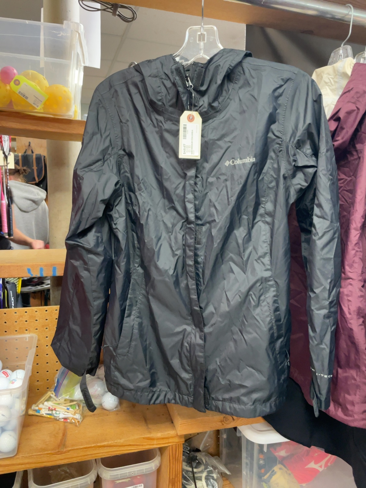 Columbia Rain Jacket Size Medium Black