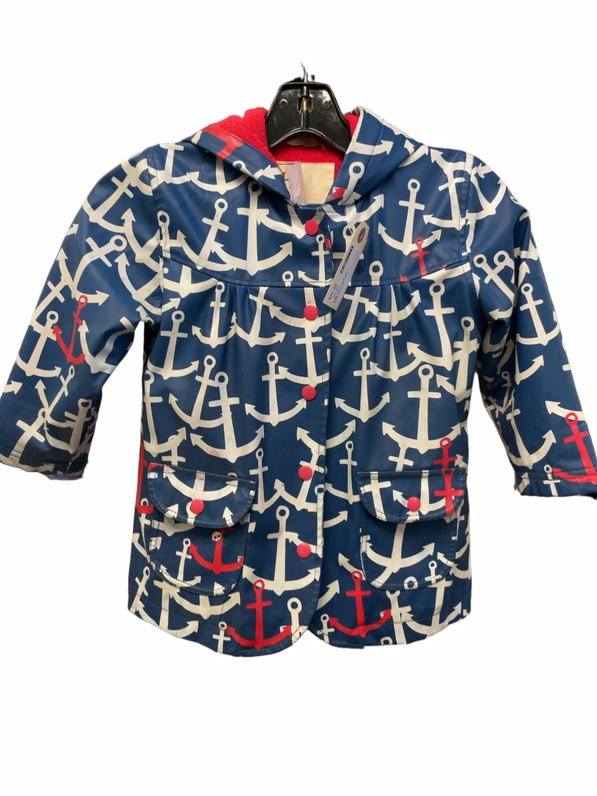 Hatley Anchor Print Rain Jacket Size 4 - image 1