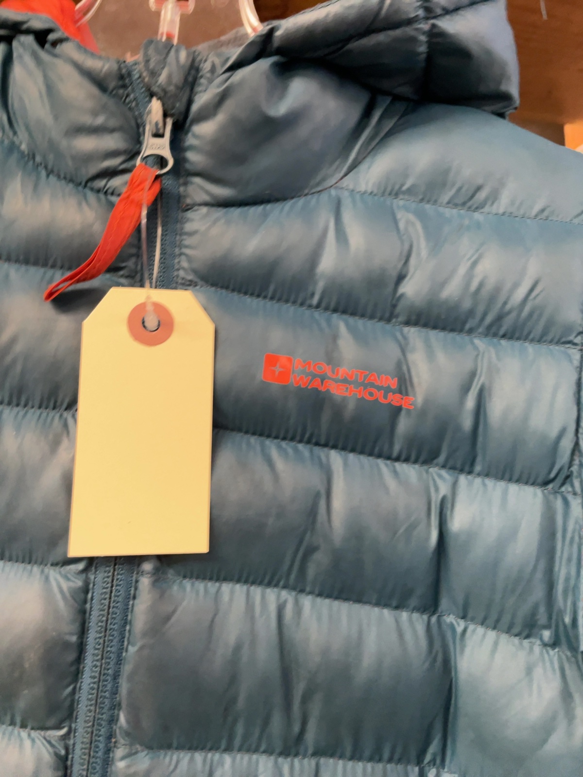 Mountain Warehouse Hooded Puffer Jacket Junior Size 7/8 Blue/Orange