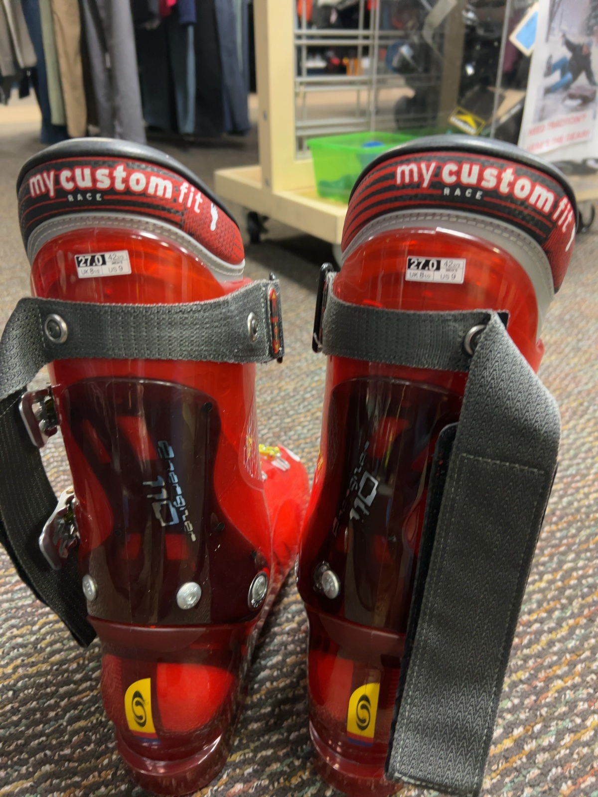 Salomon Falcon 10 Racing Ski Boots Red Blk/Gld Good 27