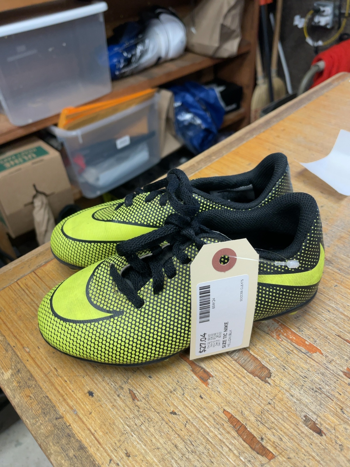 Nike Size 11C Soccer Cleats Yellow/Black