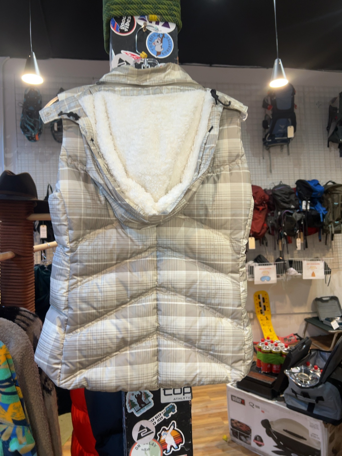 Patagonia Down With It Vest Plaid Good M