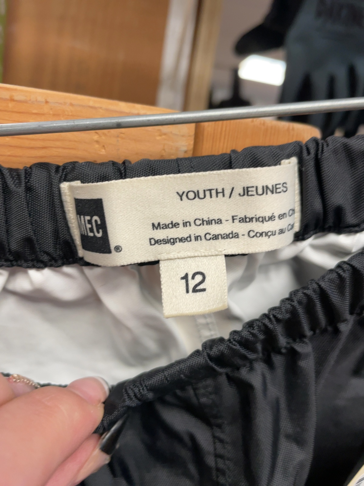MEC Youth 12 Rain Pants Black