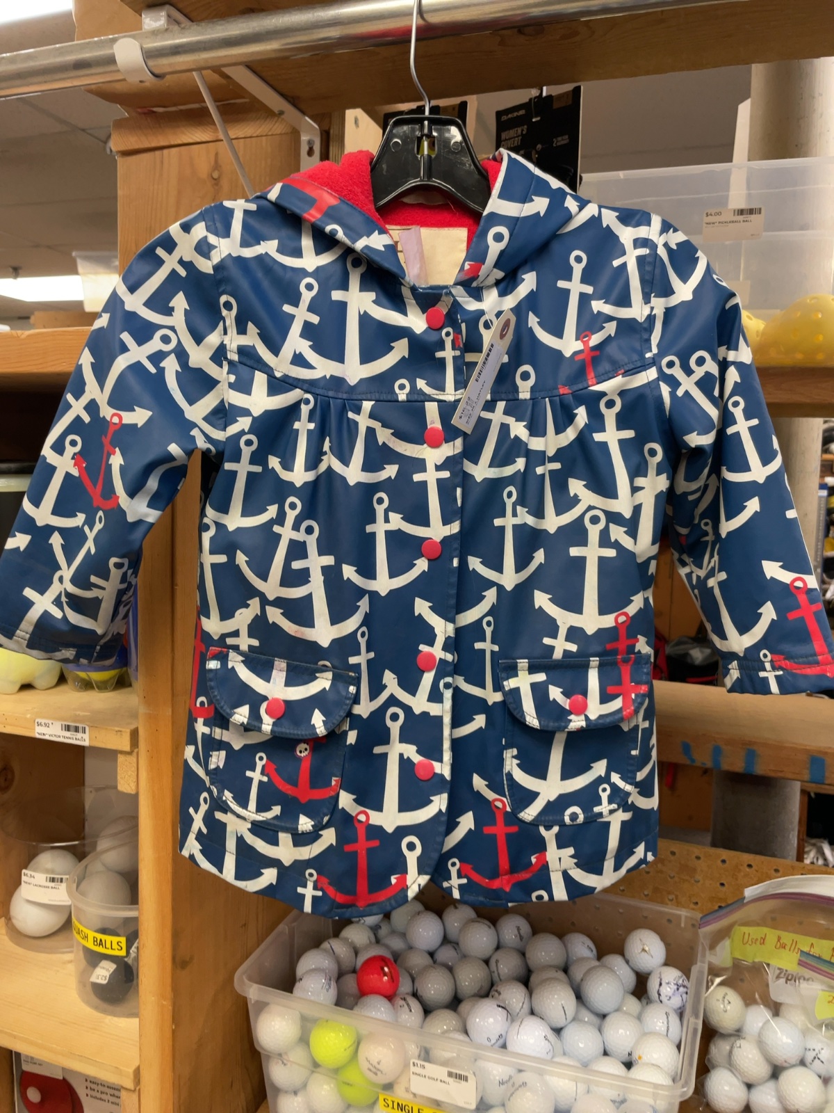 Hatley Anchor Print Rain Jacket Size 4
