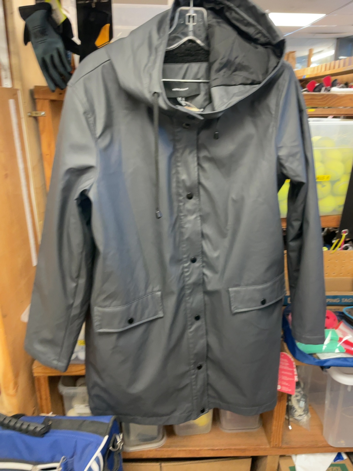 Vero Moda Hooded Rain Jacket Size L Grey