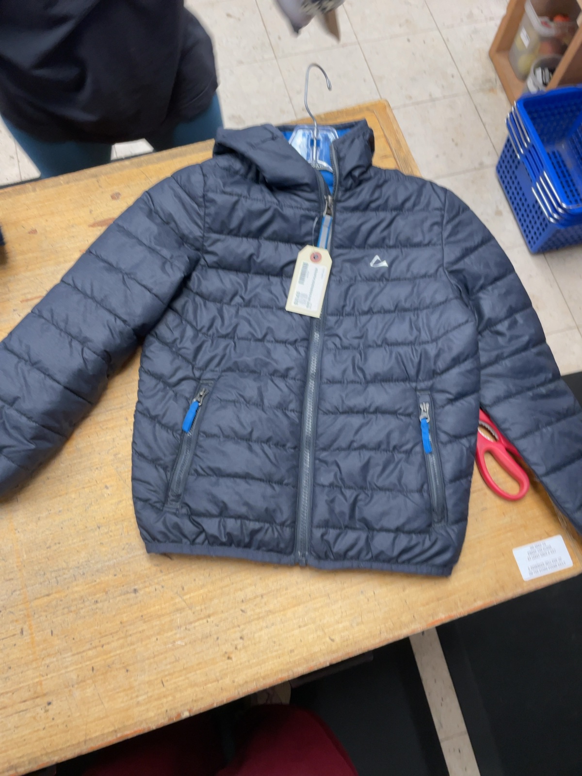 Paradox Hooded Puffer Jacket Junior Size 6 Blue