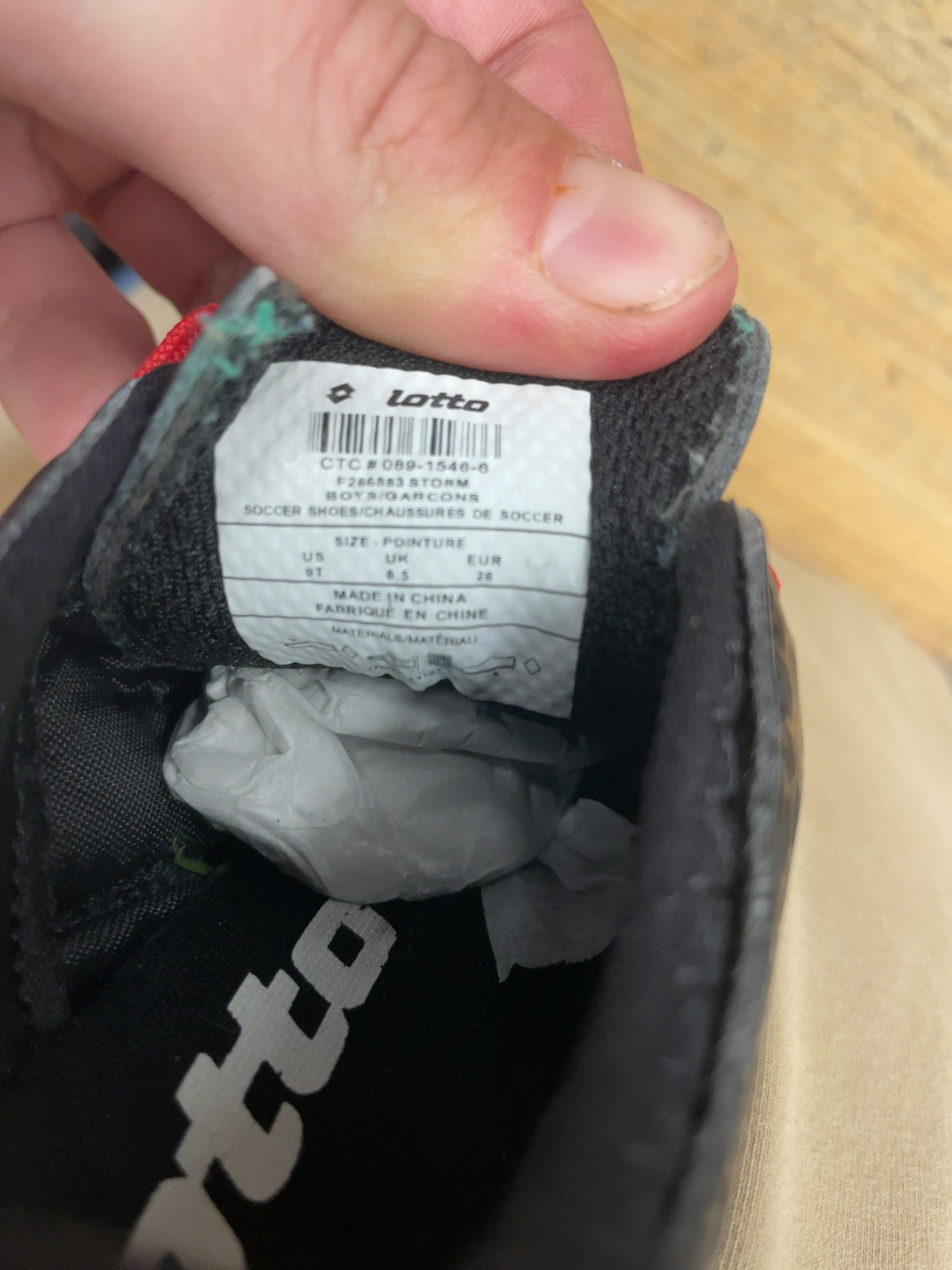 Lotto Storm Size 9T Kids Soccer Cleats